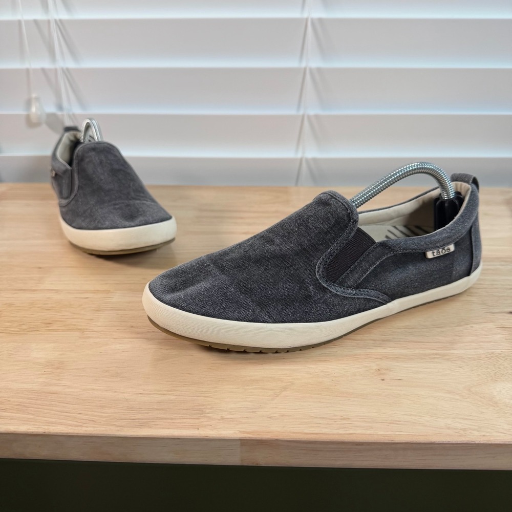 Taos Dandy Sneakers Women's Charcoal Gray Canvas Slip On Comfort Shoes - 9